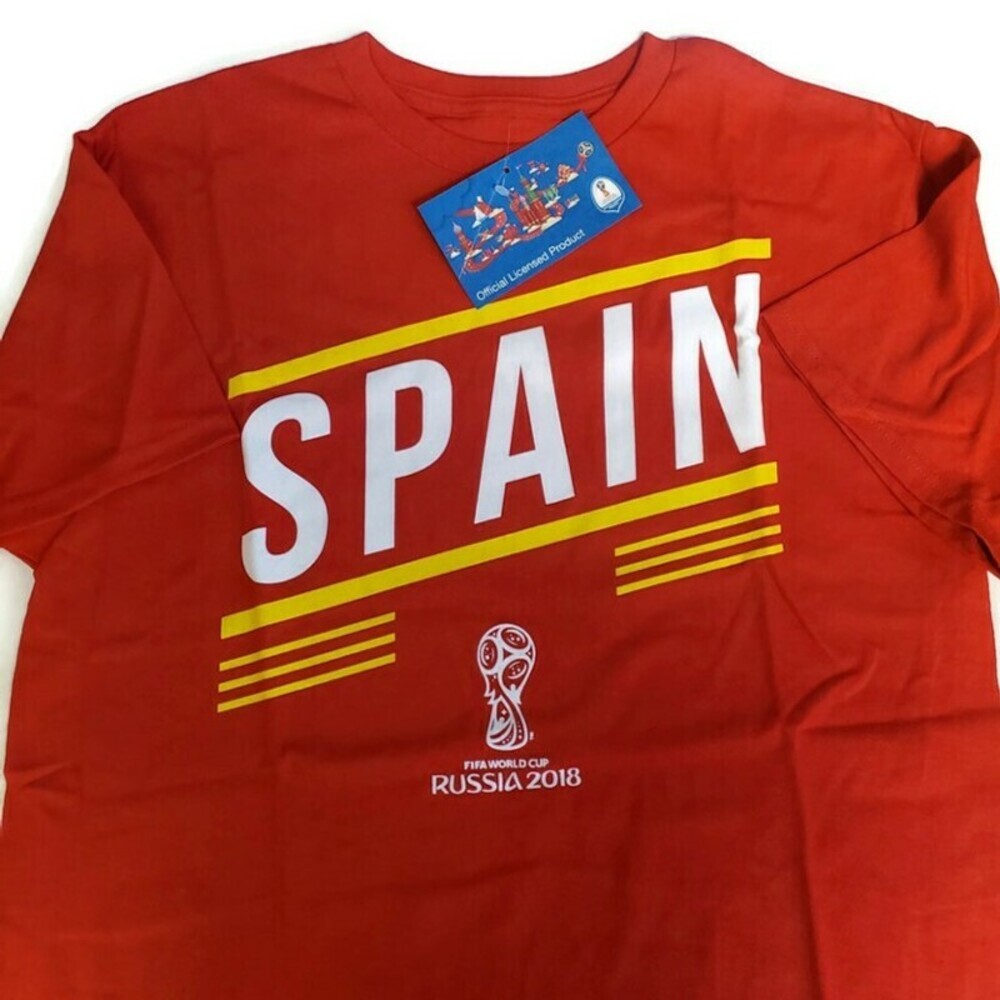 2018 FIFA World Cup Mens Size Medium Russia Fifth Sun SPAIN Stripe T Shirt